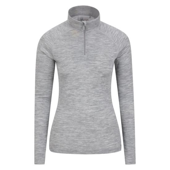 Mountain Warehouse Womens/Ladies Merino Wool Zip Neck Thermal Top (Grey)