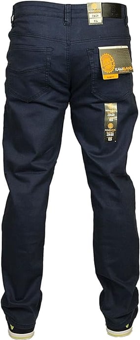 Kam Mens Big King Size Stretch Chinos Jeans Navy