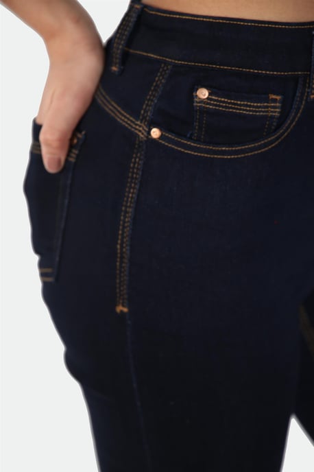 Dames Magic Shaping High Waisted Skinny Fit Jeans in Indigo Blue - Image 4