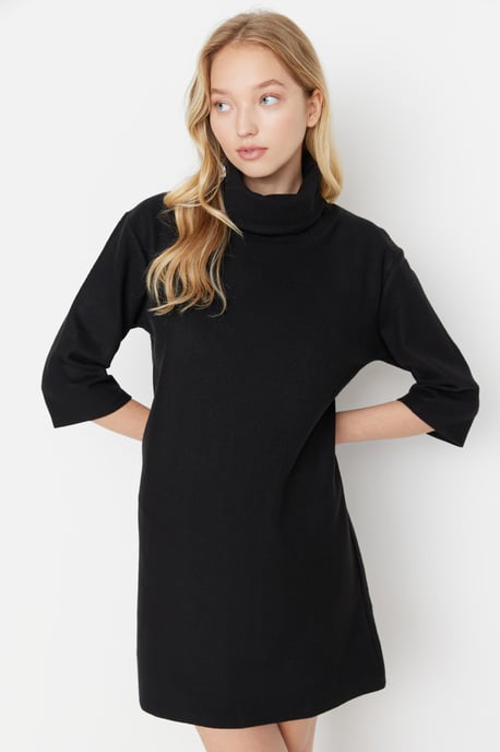 Trendyol Vrouw/Meisje Off-shoulder Coltrui Verschuiving Midi Jurk - Image 2