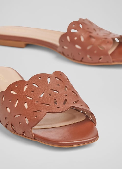 LK Bennett Amaya Flat Sandals, Cognac