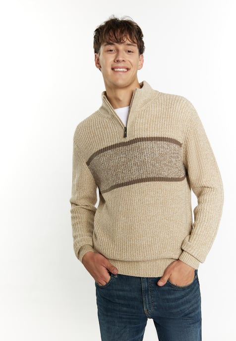 Mo Grof gebreide trui Heren Beige Veelkleurig - Image 3