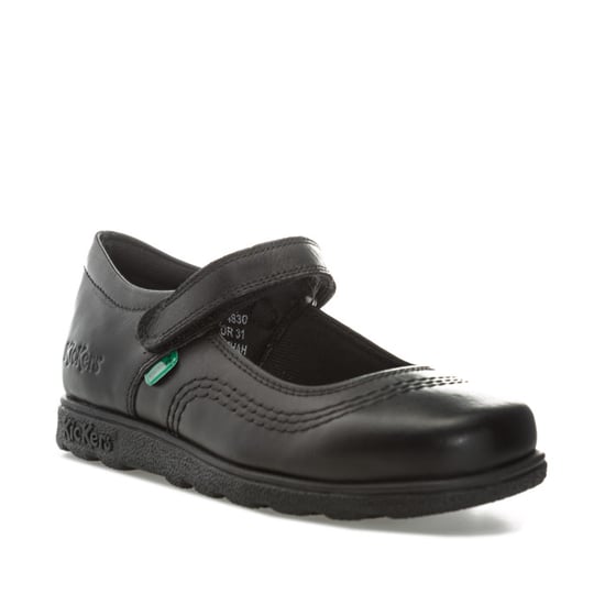 Girl's Kickers Children Fragma Pop Leather Shoes in Black - Image 2