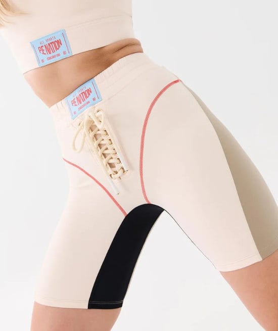 PE Nation Womens Undefeated Bike Short in Beige