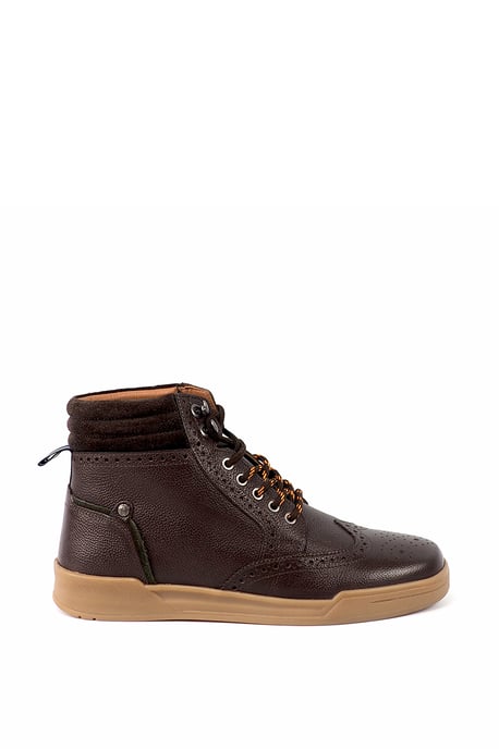Original Penguin Mens 'Military' Chocolate Leather Boot