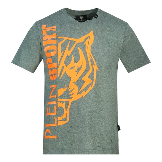 Plein Sport grijs T-shirt met tijgerlogo aan de zijkant - Image 1