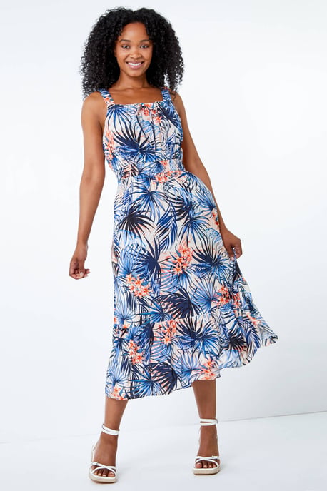 Petite Floral Tiered Midi Sundress
