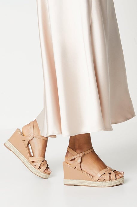 Extra Wide Fit Riri Curved Strap Wedges