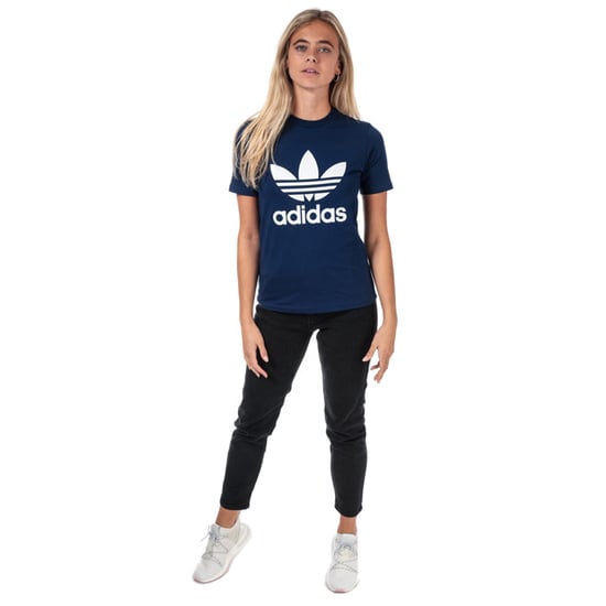 Adidas Trefoil Womens Navy Blue T-Shirt
