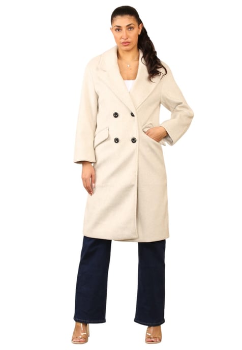 Bershka dames Trenchcoat met twee rijen knopen in Ivoor - Image 4
