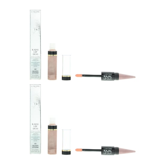 Lancome Kajal Lip Duo Lipstick + Gloss 5.6ml - 02 Silver Storm x 2