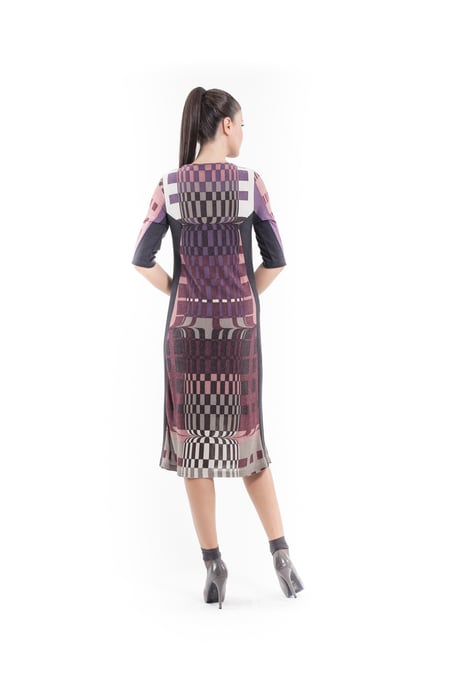 Geometric Pattern Sweater Dress