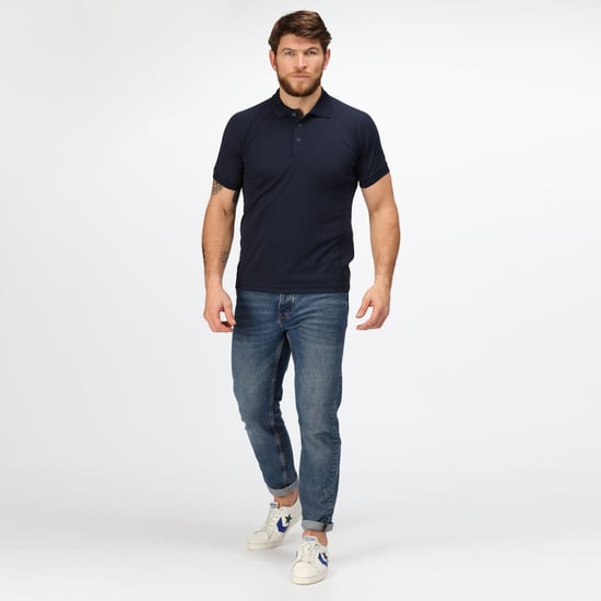 Regatta Hardwear Mens Coolweave Short Sleeve Polo Shirt (Navy)