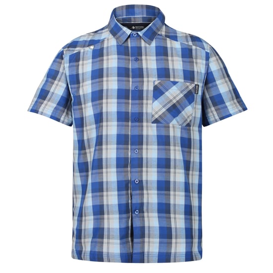 Regatta Heren Kalambo V Korte Mouwen Geruit Shirt (Nautisch Blauw) - Image 1