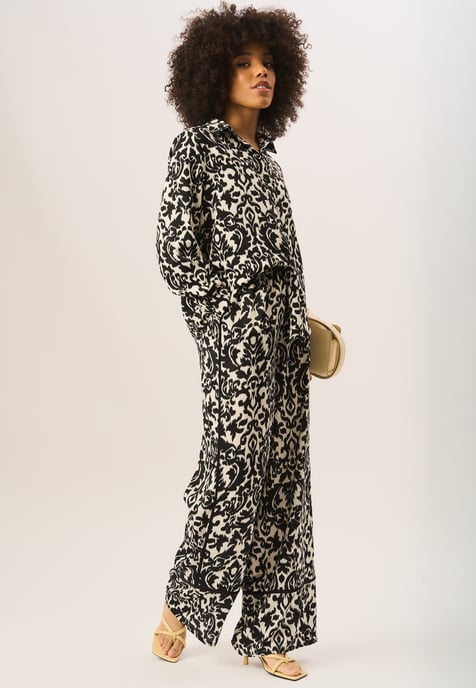 Ikat-print broek met wijde pijpen - Image 4