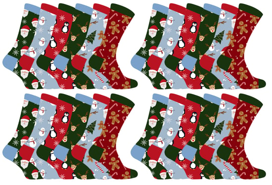 Nieuwe kerstsokken voor kinderen met leuke patronen - 24 Pack - Image 1