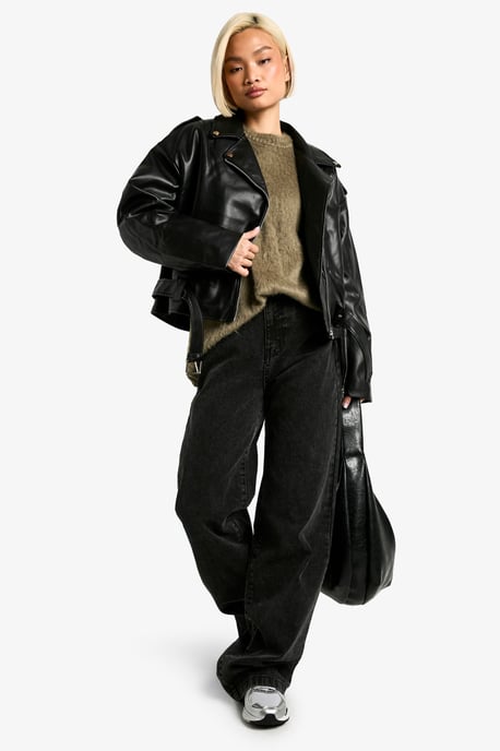 Fur Lined Biker Jacket - Image 3