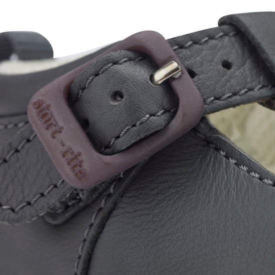 Start-Rite Baby Jack T-Bar Leather Pre-Walker Shoes - Grey