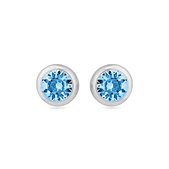 Luxenter 925 Sterling zilveren oorbellen met gerhodineerde aquamarijn zirkonia - Essential - Image 1