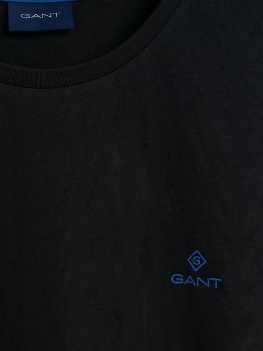 Gant heren T-shirt met ronde hals en contrasterend logo - Zwart - Image 4