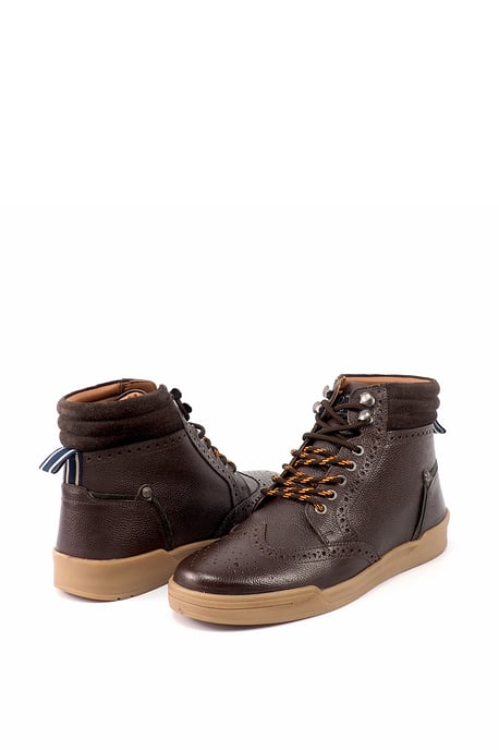 Original Penguin Mens 'Military' Chocolate Leather Boot