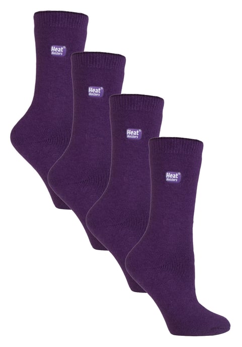 Heat Holders Ultra Lite - 4 Paar Multipack Dames Thermosokken | Ultra Dunne Warme Sokken voor Kousen in de Winter - Paars - Image 1