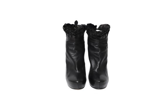 Alaia Rimpel Enkelboots in Zwart Leer - Image 2