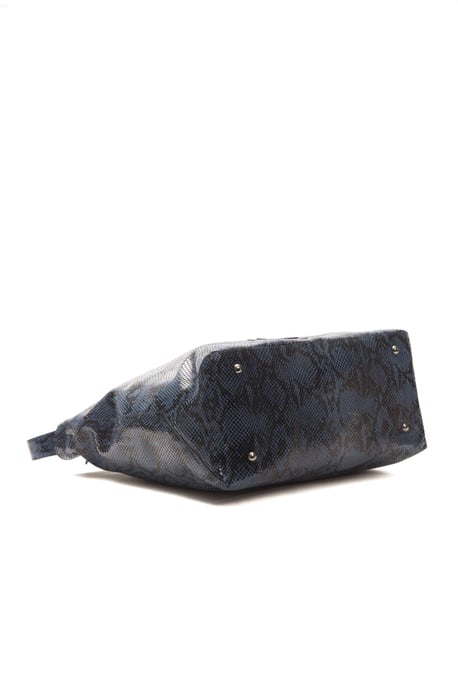 Pompei Donatella Vrouwen Blauwe Leren Schoudertas - Image 4