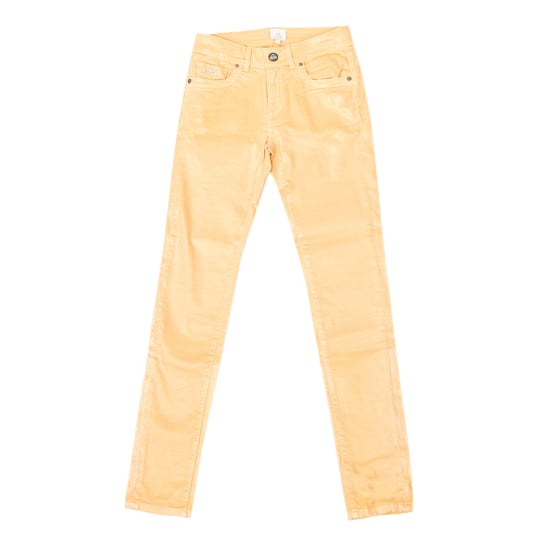 Shiny stretch pants with skinny-cut hems JWT010 woman