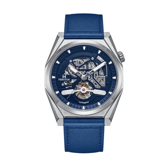 Heritor Automatische Amadeus Semi-Skelet Horloge met Leren Band - Image 1