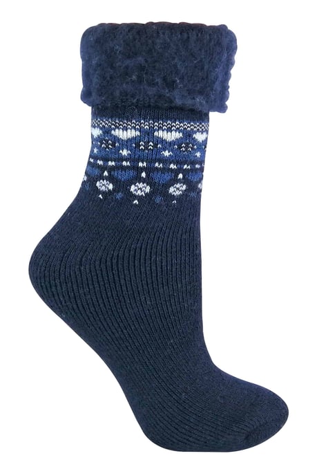 Thermische bedsokken voor dames Een maat - Indigo - Image 1