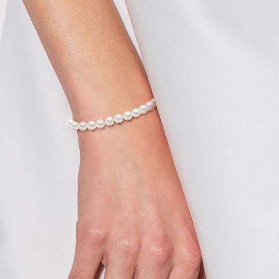 DIADEMA - Bracelet - Real Freshwater Pearls - White - White Gold