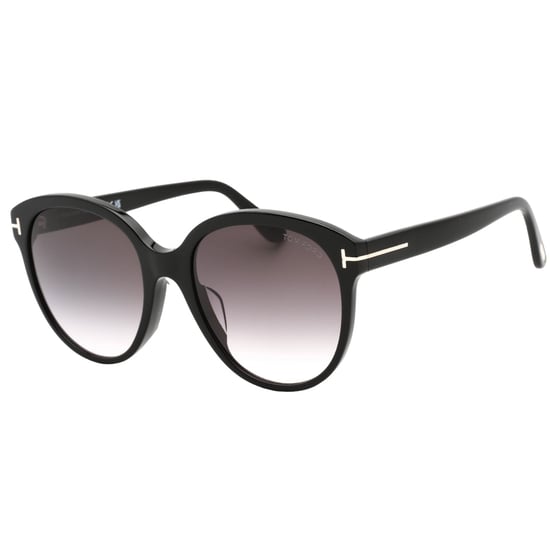 Tom Ford Gradient Smoke Lensed Shiny Black Plastic Sunglasses