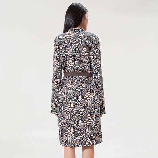 Geometrische vintage print tuniekjurk - Image 2