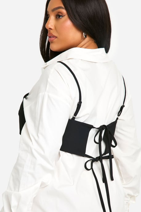Plus Corset Detail Shirt Dress - Image 4