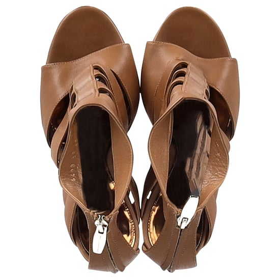Gianvito Rossi Gladiator Hoge Hak Sandalen in Bruin Leer - Image 2