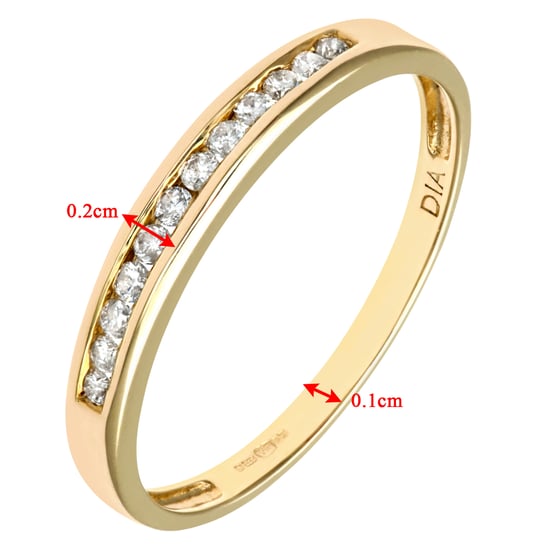 Ladies 9ct Yellow Gold 10pts Diamond Eternity Ring