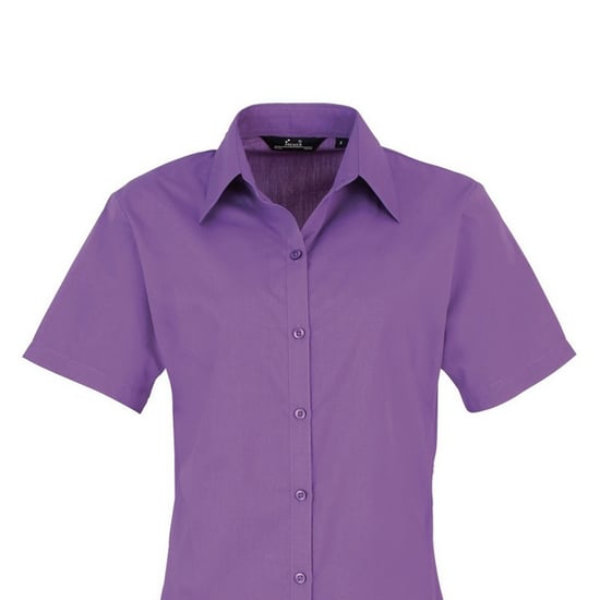 Premier Popeline blouse met korte mouwen / Gewoon werkoverhemd (Rijke Violet) - Image 2