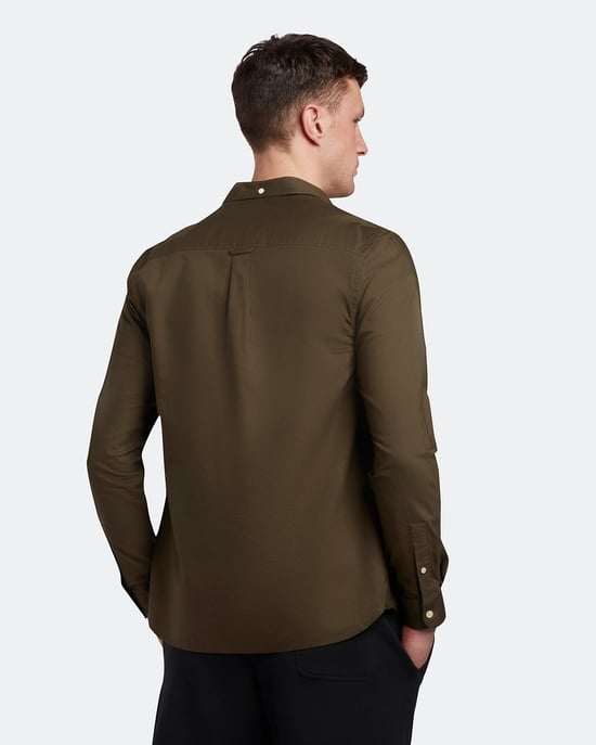 Lyle & Scott Regelmatig fit lichtgewicht Oxford -shirt in Olijf - Image 3