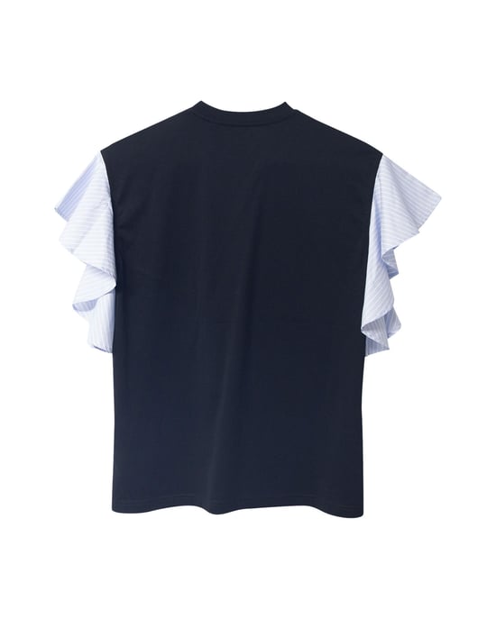 Burberry Gestreepte Oversized T-shirt met Rimpel Mouwen in Zwart Katoen - Image 5