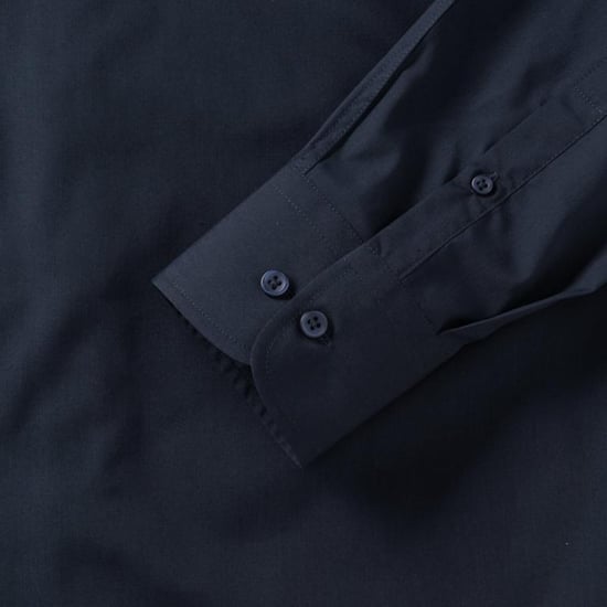 Russell Collectie Heren Lange Mouw Poly-Katoen Gemakkelijke Verzorging op maat gemaakt Poplin Shirt (Franse marine) - Image 6