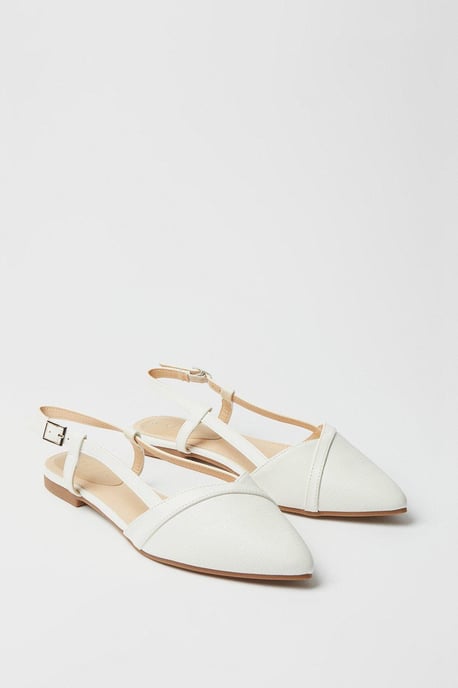 Bonita Slingback Mix Material Flat Point Shoes