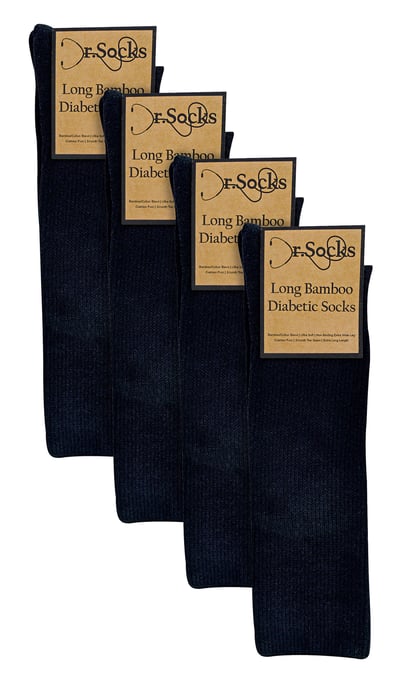 Dr.Socks - Kniehoge diabetessokken voor heren - Zwart - Image 2