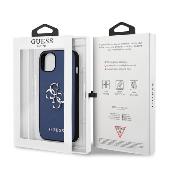 Guess PU Saffiano Big 4G Silver Logo Phone Case