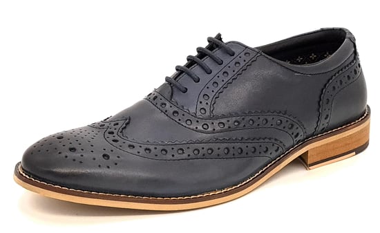 Herbert Frank Enfield Leather Navy Mens Brogue Shoes