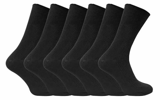 Set van 6 sokken zonder elastiek herensokken van 100% katoen - Zwart - Image 1