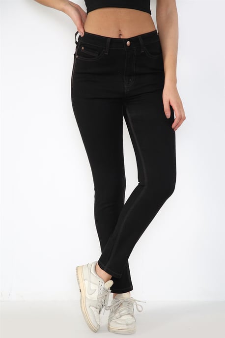 Dames Magic Shaping High Waisted Skinny Jeans in Zwart - Image 1
