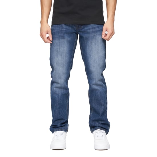Crosshatch Heren New Techno Denim Jeans met reliëf (Stone Wash) - Image 1