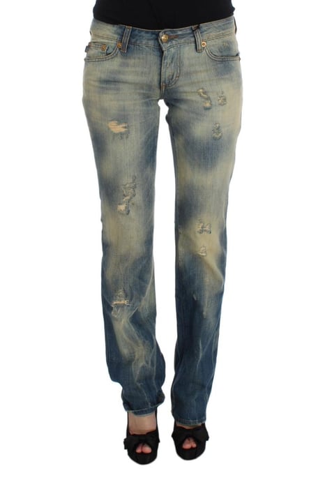 Cavalli Dames Blauwe Was Katoenen Slim Fit Bootcut Jeans - Image 1