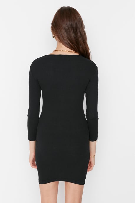 Trendyol Vrouwen Standaard mouw Ronde hals Bodycon Midi Jurk - Image 5